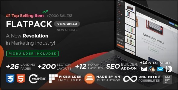 FLATPACK – Landing Pages Pack With Page Builder FLATPACK – Landing Pages Pack With Page Builder - Imagem 1